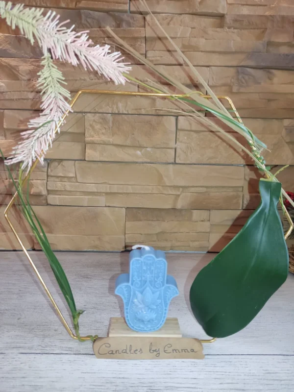 vela mano de fatima azul