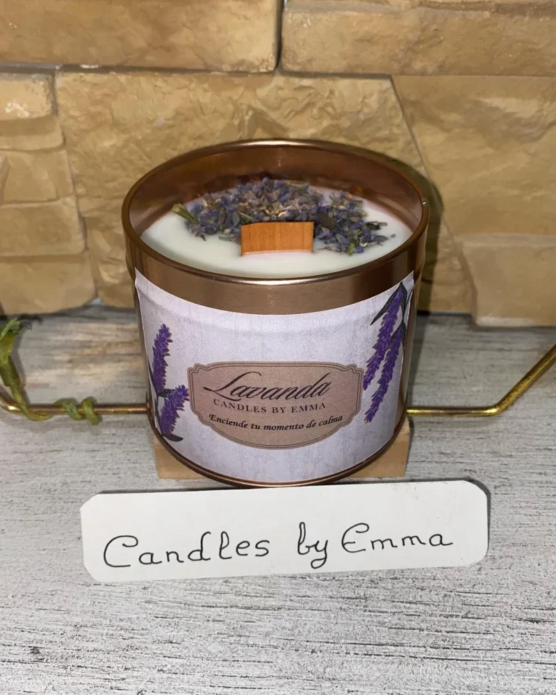 Vela aromática lavanda decorada