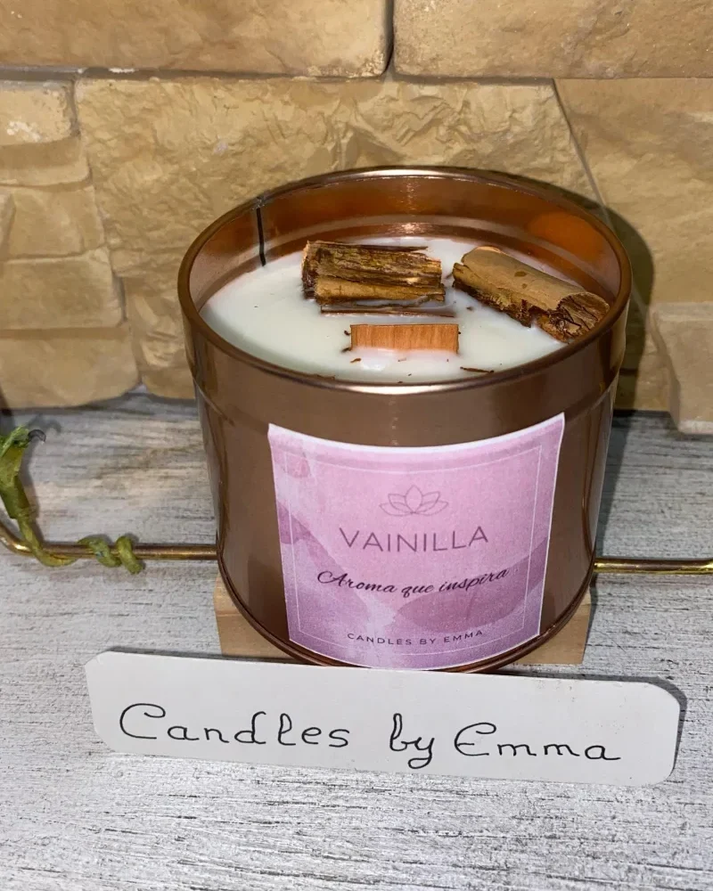 Vela aromática vainilla decorada