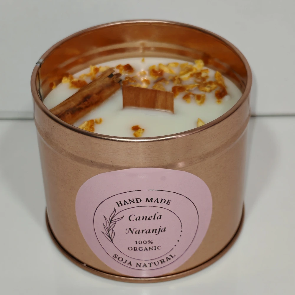 vela aromática canela y naranja