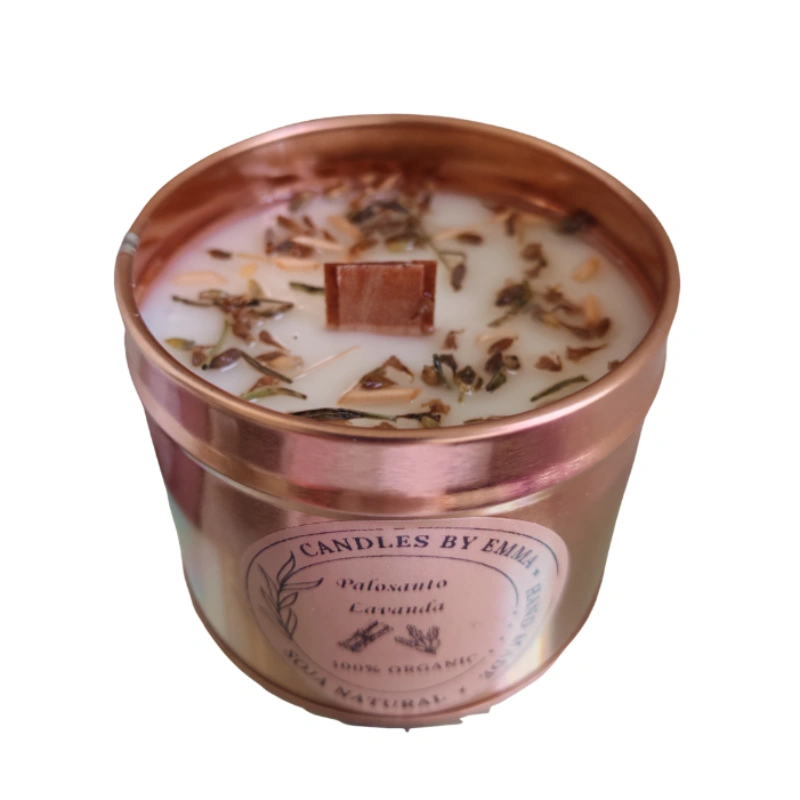 vela aromatica palo santo y lavanda