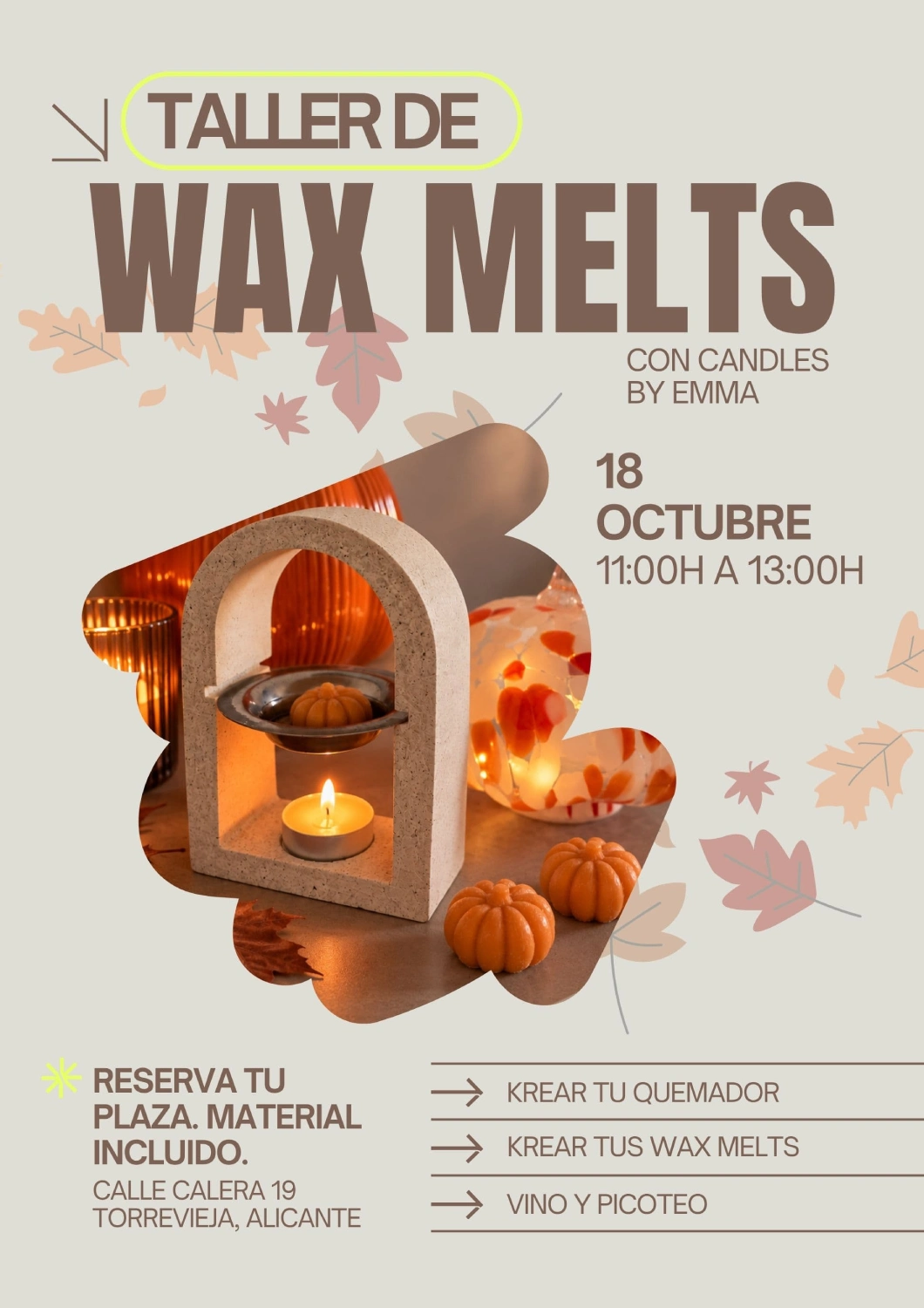 Taller de Wax Melts en Krea Talleres, Torrevieja